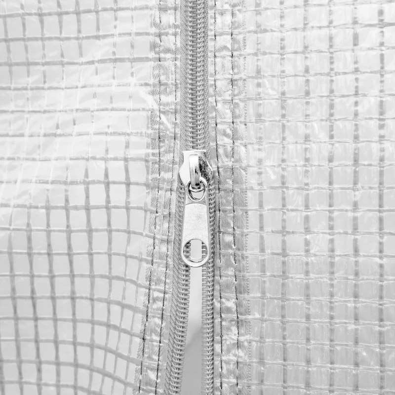 Outsunny Plásticos para Invernaderos 3,5x3x2 m Cubierta de Repuesto para Invernadero de Polietileno con 6 Ventanas y Puerta Enrollable Protección de Plantas para Jardín Blanco