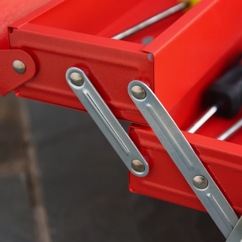 DURHAND Werkzeugkasten Werkzeugkoffer mit 5 Fächern 45 x 20 x 34,5cm Stahl Rot