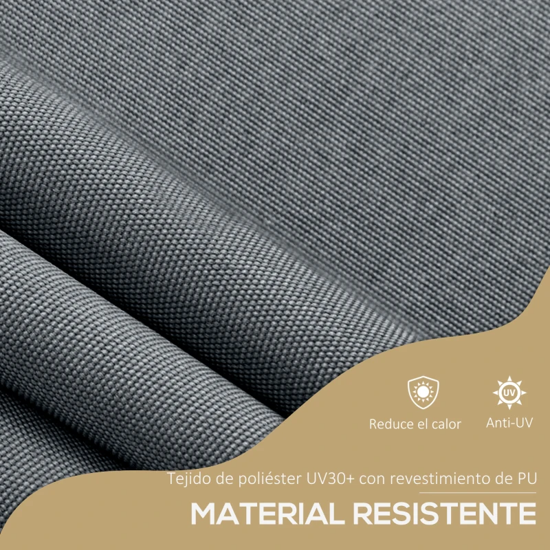 Outsunny Toldo Manual Retráctil con Manivela 350x120x210-300 cm con Altura Ajustable Impermeable y Anti-UV Gris Oscuro