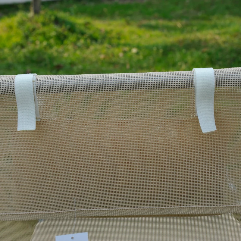 Outsunny Sonnenliege klappbar Gartenliege mit Kopfkissen Liegestuhl verstellbar mit 5-Fach Campingliege bis 120kg belastbar für Garten, Balkon und Pool geeignet, 4 Farben(Creme)