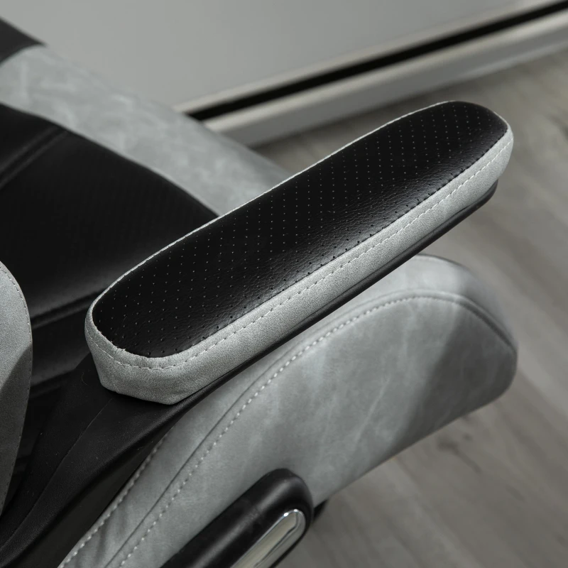Vinsetto Sedia da Ufficio Poltrona Gaming, Ergonomica con Schienale Alto, Girevole e Altezza Regolabile, Nero e Grigio