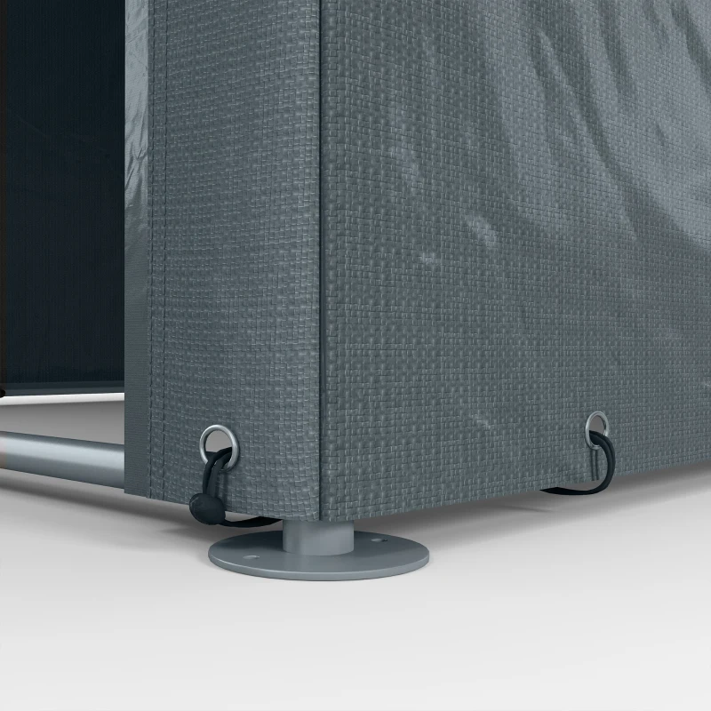 Outsunny Capanno Porta Attrezzi e Tenda Garage per Bici e Moto con Copertura Anti-UV, 1.6x2m, Grigio Scuro