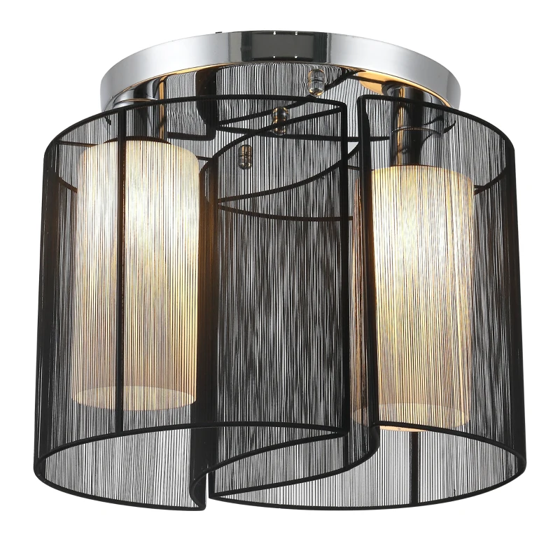 HOMCOM Deckenlampe Deckenleuchte 2-Flammig E27 Badlampe Modern Küchenlampe Lampe für Schlafzimmer, Badezimmer, Küche, Wohnzimmer Weiß Ø47,5 x 33 cm (Ohne Glühbirnen)