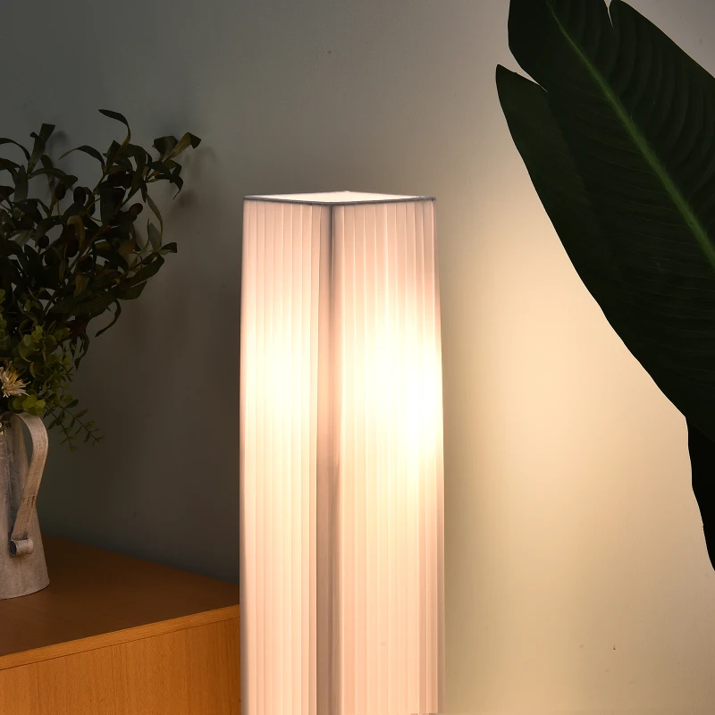 HOMCOM Lampadaire lampe sur pied de salon style moderne lampadaire sur pied avec interrupteur pour salon et chambre 120 cm blanc