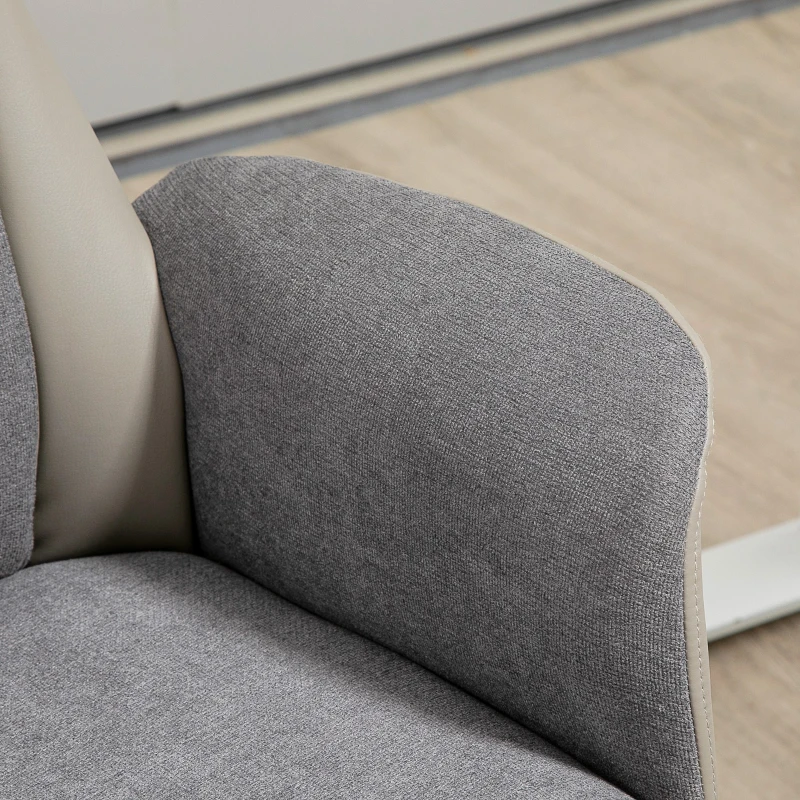 Vinsetto Sedia da Ufficio Elegante a 2 Tessuti, Sedia Ergonomica ad Altezza Regolabile, 65x72x108-118 cm, Grigia