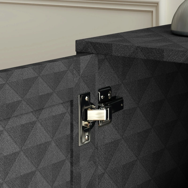 HOMCOM Sideboard with Adjustable Shelf, Freestanding Sideboard Storage Cabinet with Open Compartment and 2 Drawers, Black