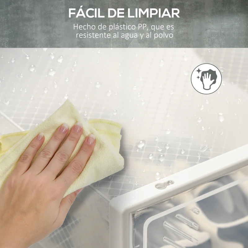 HOMCOM Organizador de Zapatos Modular Estantería Modulable con 18 Cubos Puertas Magnéticas 25x35x19 cm Transparente