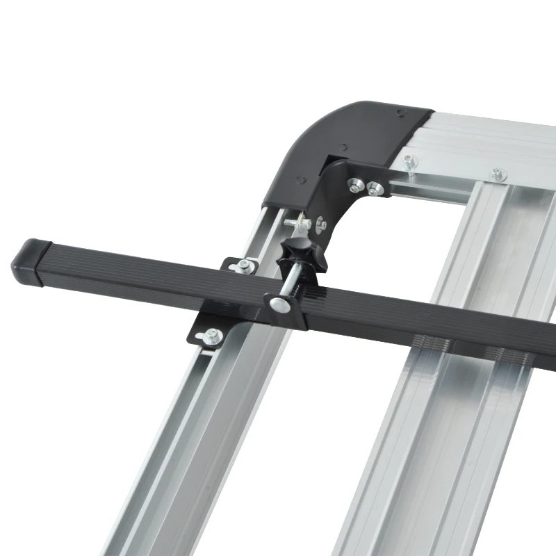 HOMCOM Barres de toit de voiture - gallerie de toit - porte-bagage de toit dim. 110L x 90l x 8H cm - alu. ABS gris noir