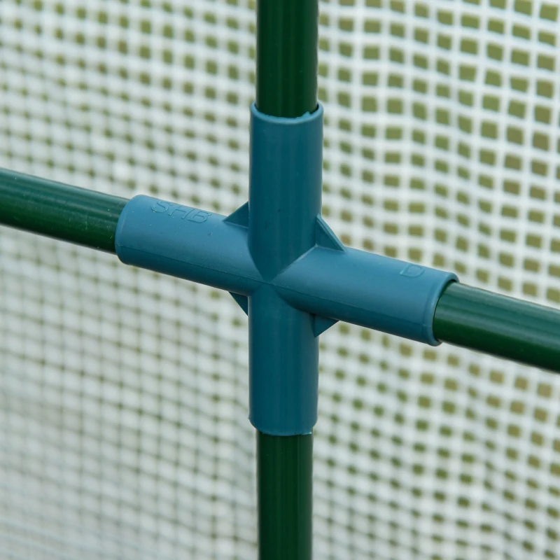 Outsunny Serra da Giardino con Copertura in PE anti UV e Porta Avvolgibile, 214x118x212 cm Bianca