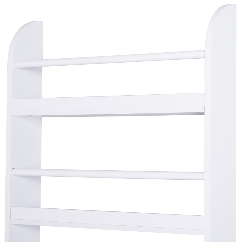 HOMCOM Libreria da Parete con 4 Ripiani in Legno Bianco Impermeabile, Carico Massimo 30kg (59cm x 12cm x 113cm)
