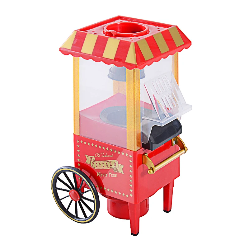 Homcom Machine à Pop-Corn 1200 W en Bois Rouge 22 x 19 x 39 cm