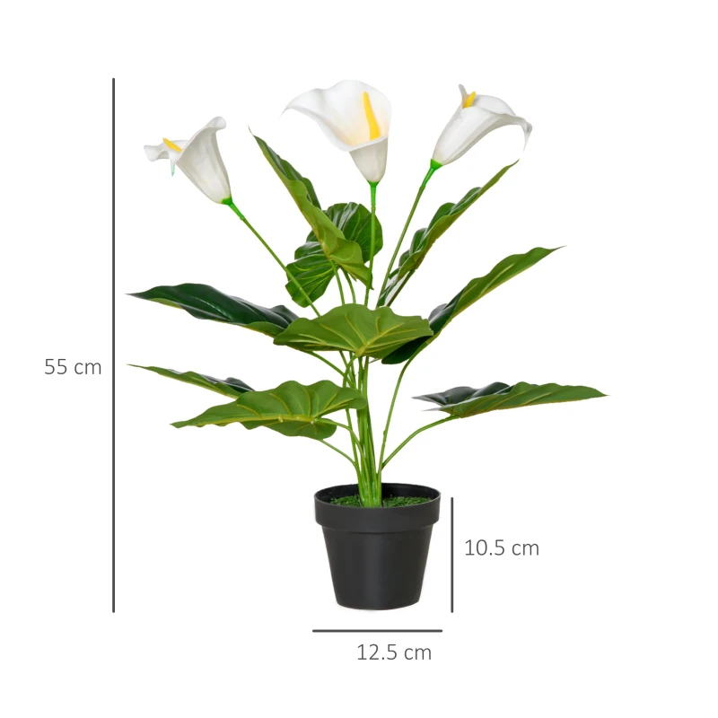 HOMCOM 5ft Artificial Tree, Indoor Fake Eucalyptus with White Tender Tips and Pot, for Home, Office, and Living Room Decor