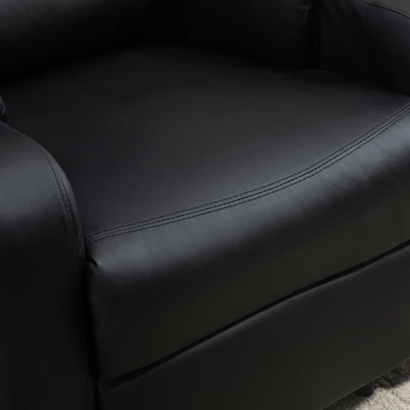 HOMCOM Fauteuil de Relaxation inclinable avec Repose-Pied Ajustable revêtement synthétique Noir