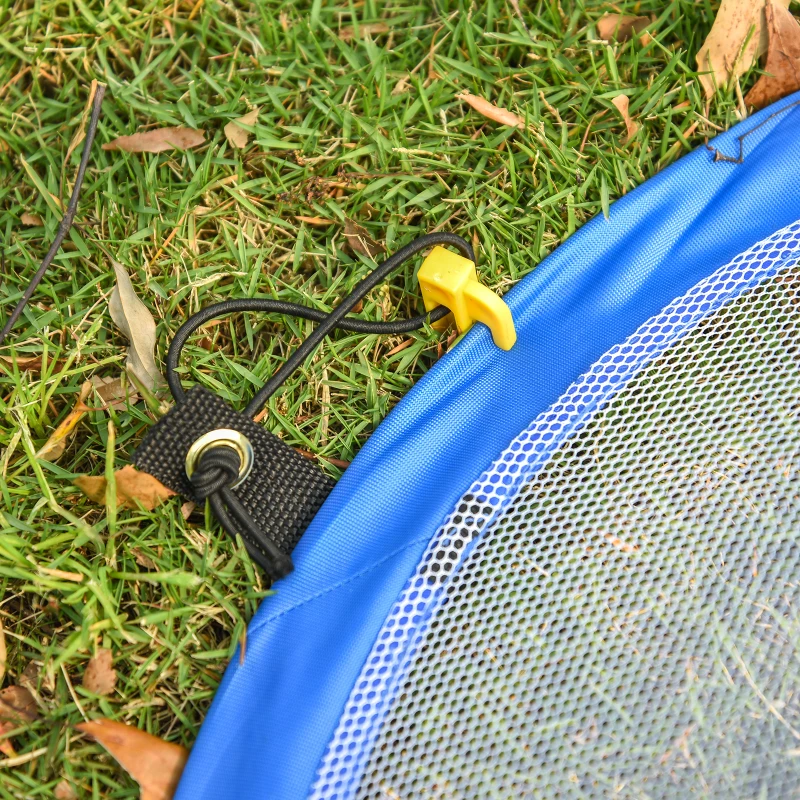 HOMCOM Cage de foot portable lot de 2 pcs but de football pliable cage de football pop up avec sac rangement et piquets bleu