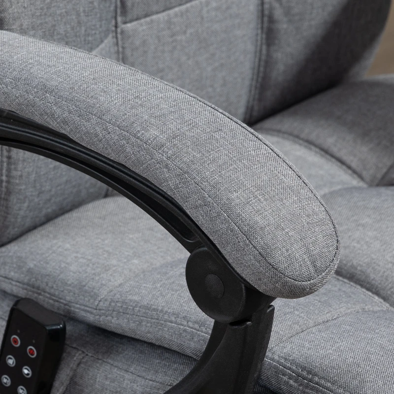 Vinsetto Silla de Masaje Reclinable con 6 Puntos de Masaje y 5 Modos Función de Calefacción Ajustable 66x76x112-120 cm Gris(m-8)