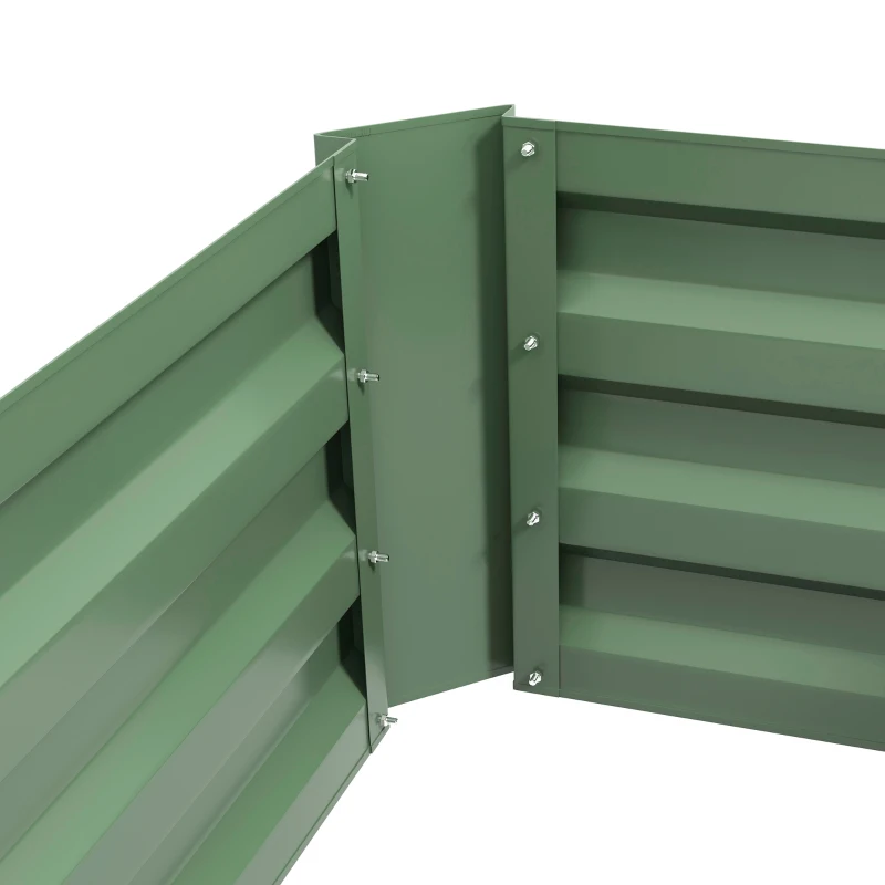 Outsunny Lot de 2 carré potager de jardin dim. 100L x 50l x 30H cm - tôle d'acier ondulée vert(m-9)