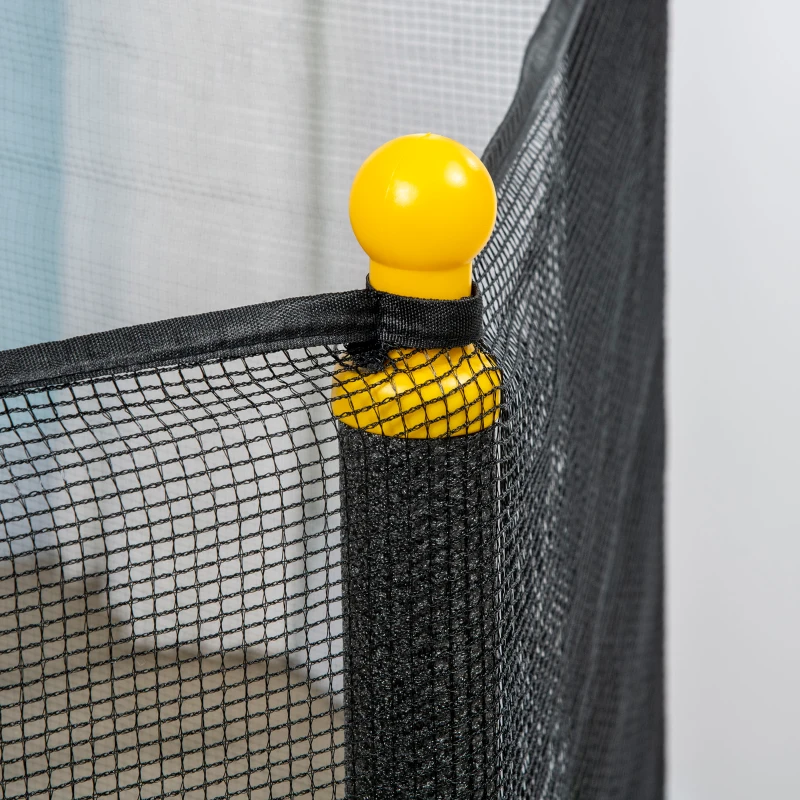 ZONEKIZ Trampoline rond enfant avec filet de protection capacité 50 kg pour adultes et enfants diamètre 140 cm bleu et noir