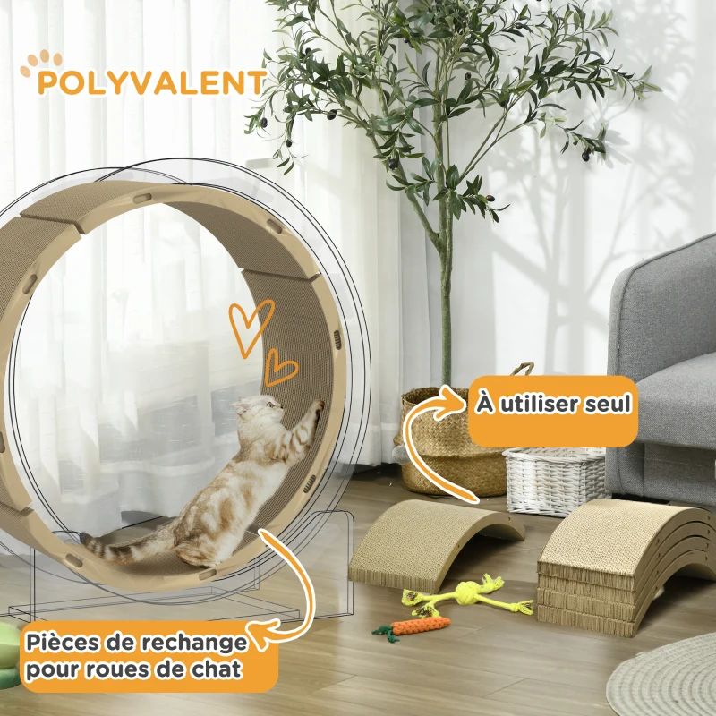 PawHut Lot de 4 planches à gratter réversibles pour chat en carton ondulé double face  55 x 25,5 cm marron