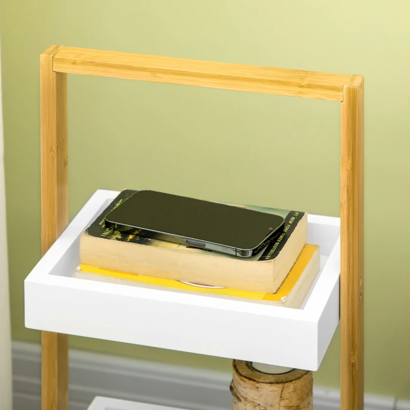 HOMCOM Chariot de rangement à 3 niveaux desserte montage facile pour salle de bain cuisine bureau 28 x 18 x 75 cm blanc