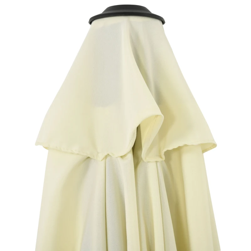 Outsunny Ombrellone da Giardino 2.7x2.5 m, in Poliestere e Metallo con Tettuccio Inclinabile, Beige Nero