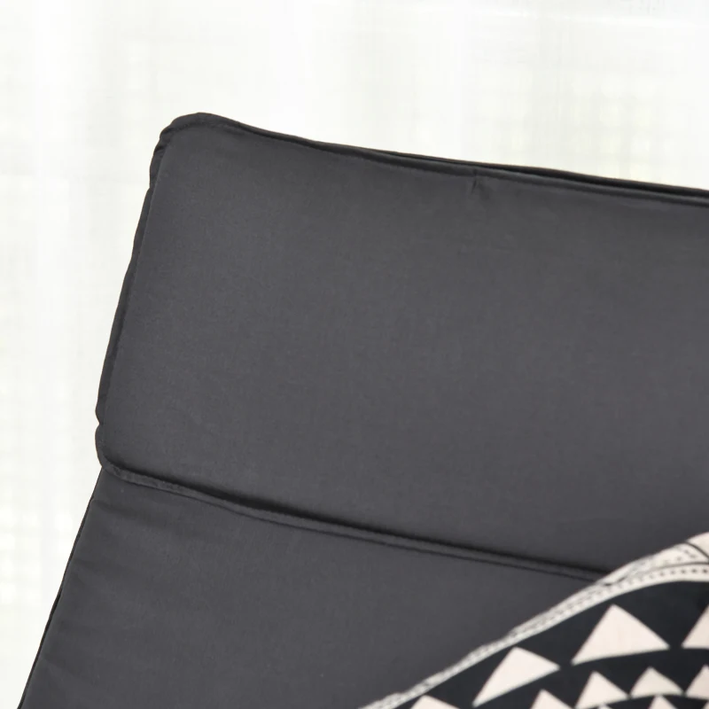 HOMCOM Rocking chair fauteuil à bascule grand confort coussin amovible coton gris bois eucalyptus