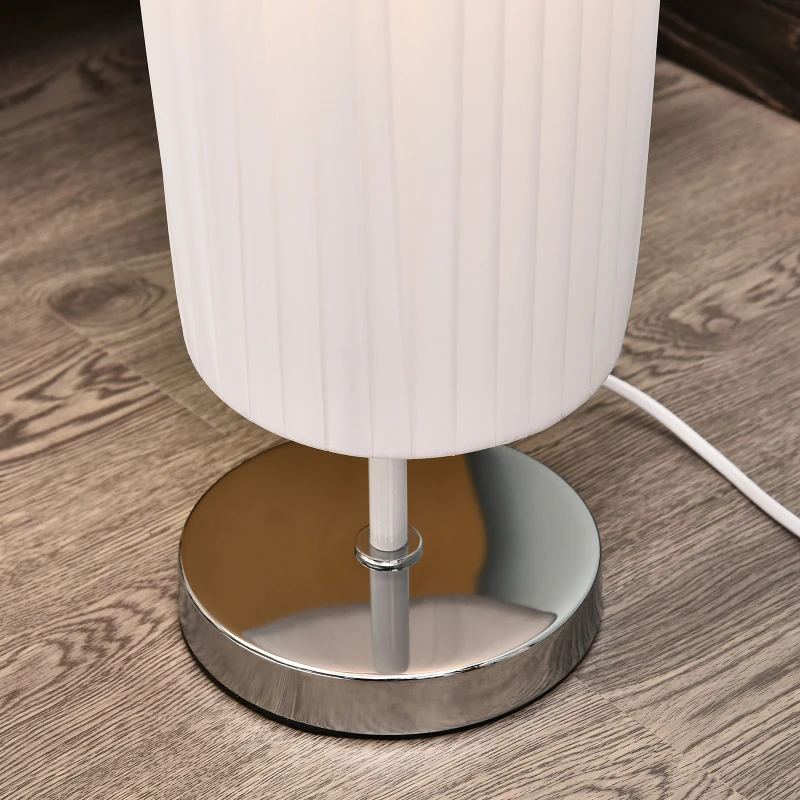 HOMCOM Stehleuchte Stehlampe Standlampe Standleuchte E27, Edelstahl+Polyester, Weiß, Φ15x120cm