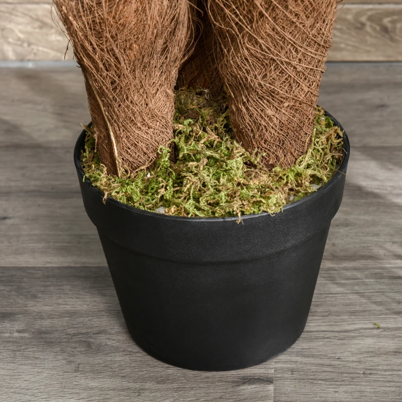 Outsunny Set of 2 Artificial Plant Tropical Fern in Pot, Fake Plants for Home Indoor Outdoor Decor, 150cm, Green