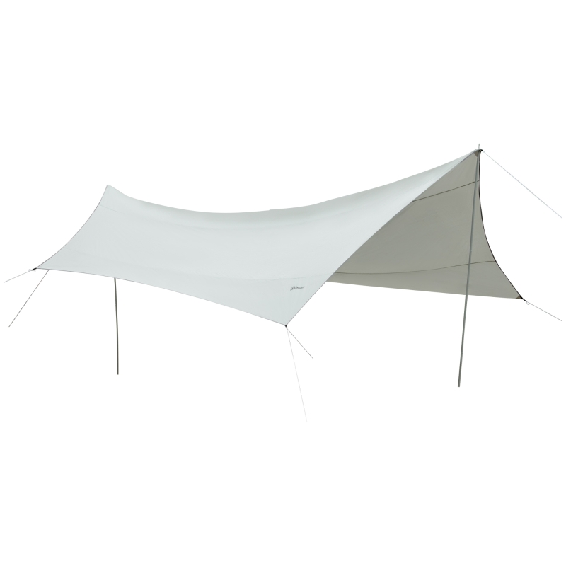 Outsunny Bâche Anti-Pluie Voile d'ombrage Toile de Camping 5,55L x 5,5l m avec Deux Hardcore Polyester Haute densité 190T imperméable Anti- UV Léger et Facile à Transporter Gris