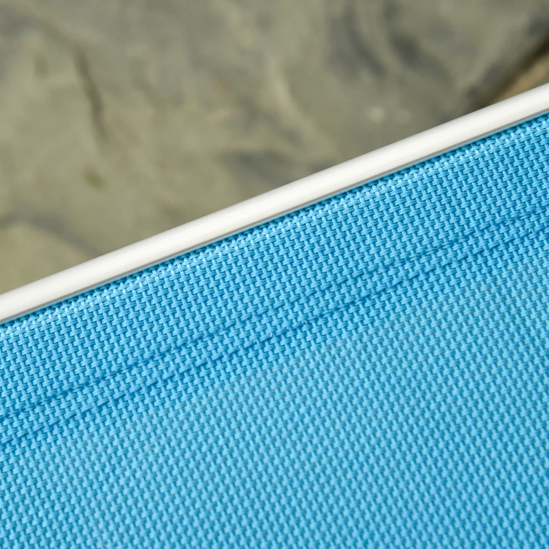 Outsunny Foldable Outdoor Sun Loungers Set of 2, Reclining Lounge Chair Camping Bed Cot with Pillow 4-Level Adjustable Back Aluminium Frame, Blue