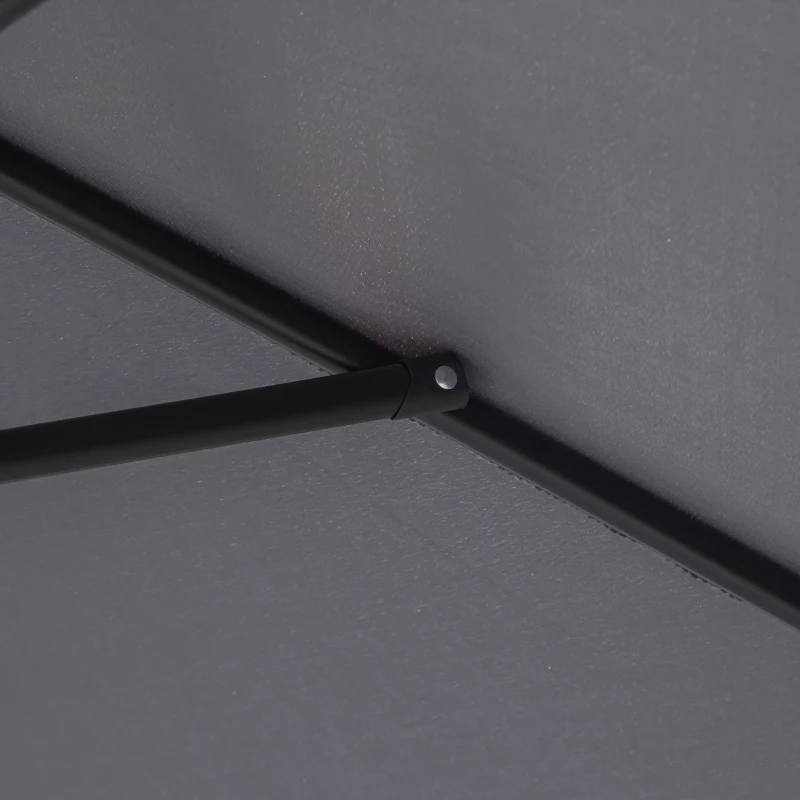 Outsunny Ombrellone da Giardino 2.6x2.4 m Inclinabile con Manovella, in Alluminio e Poliestere Grigio e Nero