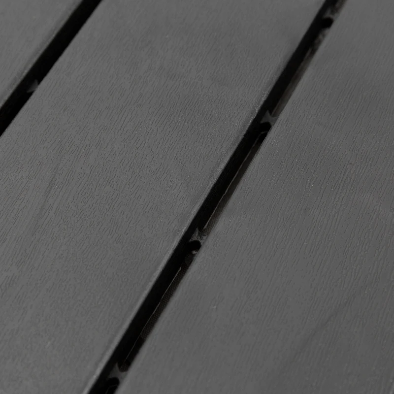 Outsunny Caillebotis - Dalles terrasse - Lot de 9 - emboîtables, Installation très Simple - Petits Carreaux Composite Plastique Imitation Bois Noir