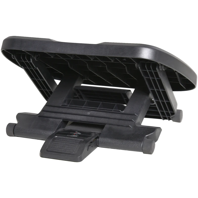 HOMCOM Reposapiés con Altura y Ángulo Ajustable Reposa Pies con Superficie de Masaje y Almohadillas Antideslizantes Negro