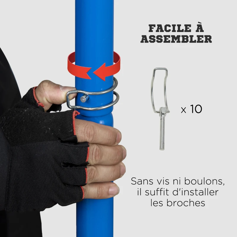 HOMCOM Barre de traction tour de musculation multifonction charge max. 100 Kg 117 x 117 x 197 cm