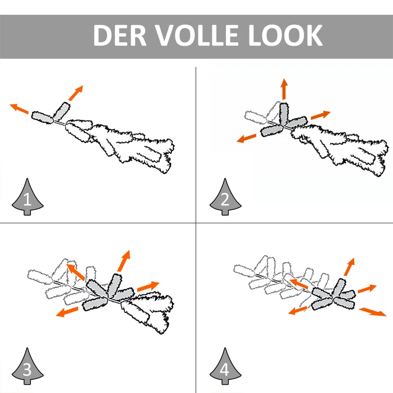 HOMCOM 2-er Set Weihnachtsbäume, Künstlicher Mini-Christbaum mit LED-Lichtern, Kunststoff, Metall, Ø33 x 75 cm, Grün