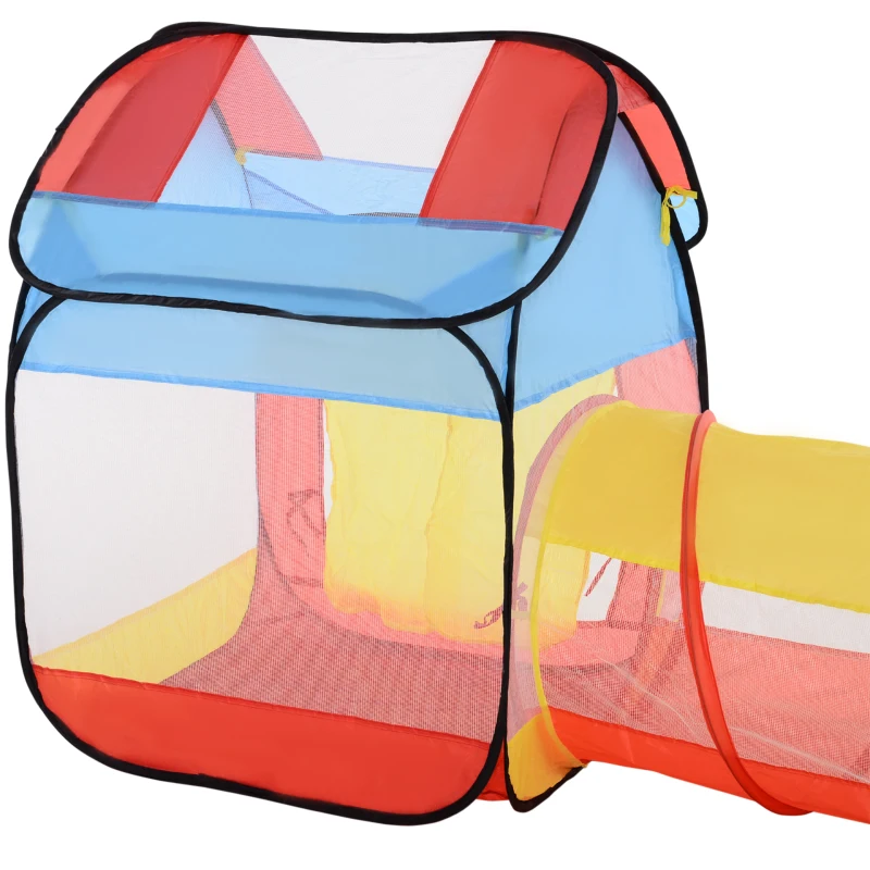 HOMCOM Tenda Gioco per Bambini 3+ con Tunnel e Casetta, per Indoor e Outdoor (230x70x89cm), Sistema Pop-up