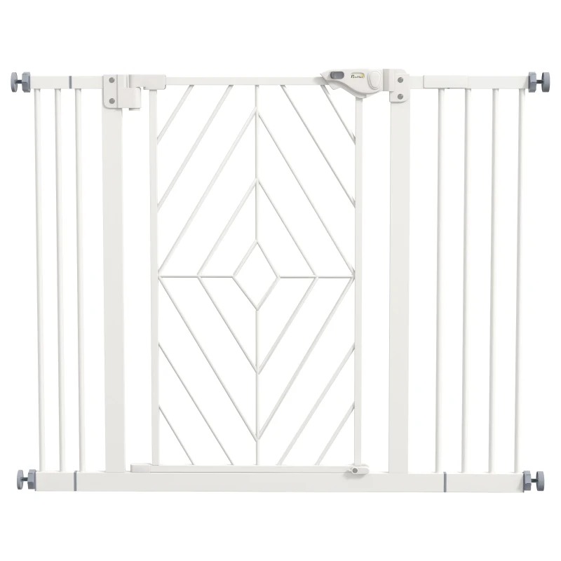 PawHut Türschutzgitter Treppenschutzgitter Absperrgitter Hundegitter, 100 cm x 4 cm x 76 cm, Weiß