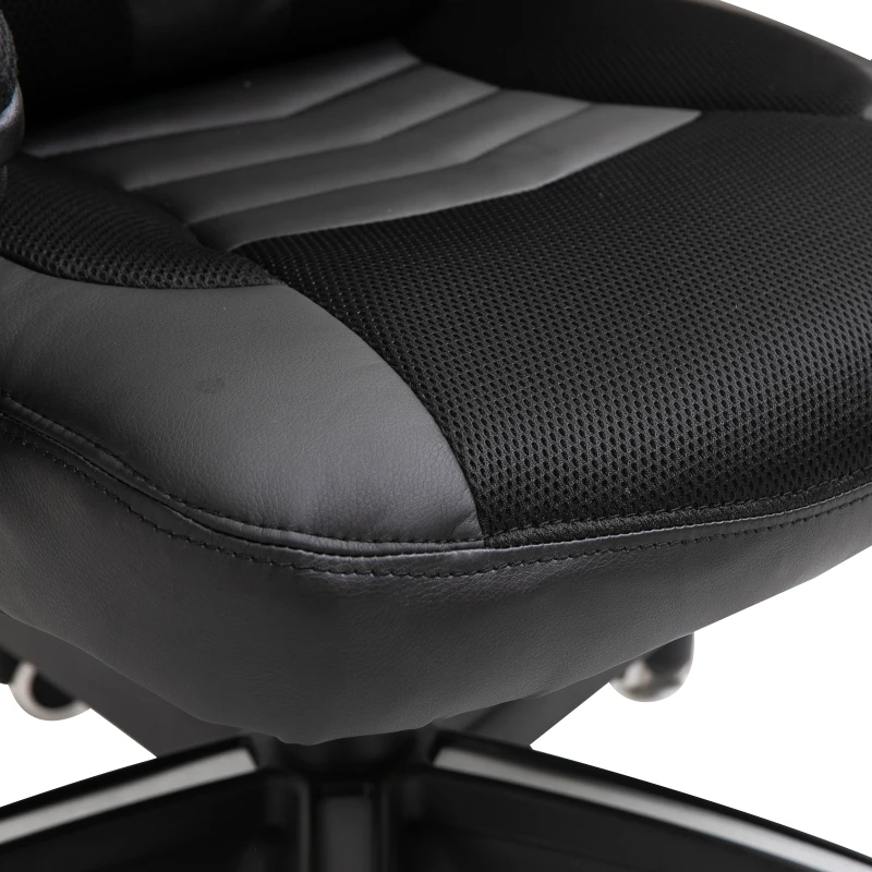 HOMCOM Luxe fauteuil/chaise de bureau gamer fonction massage + chauffage intégrée dossier inclinable noir