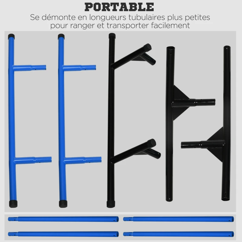 HOMCOM Barre de traction tour de musculation multifonction charge max. 100 Kg 117 x 117 x 197 cm