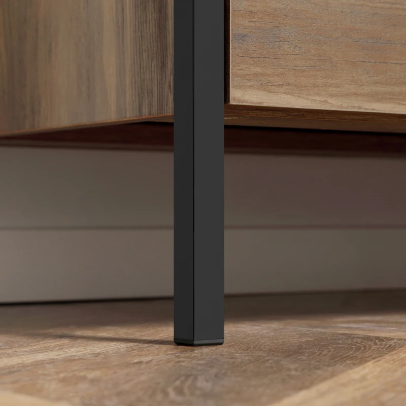 HOMCOM Cajonera con 4 Cajones Cómoda de Madera para Salón Habitación Oficina Estilo Industrial 80x40x75 cm Marrón