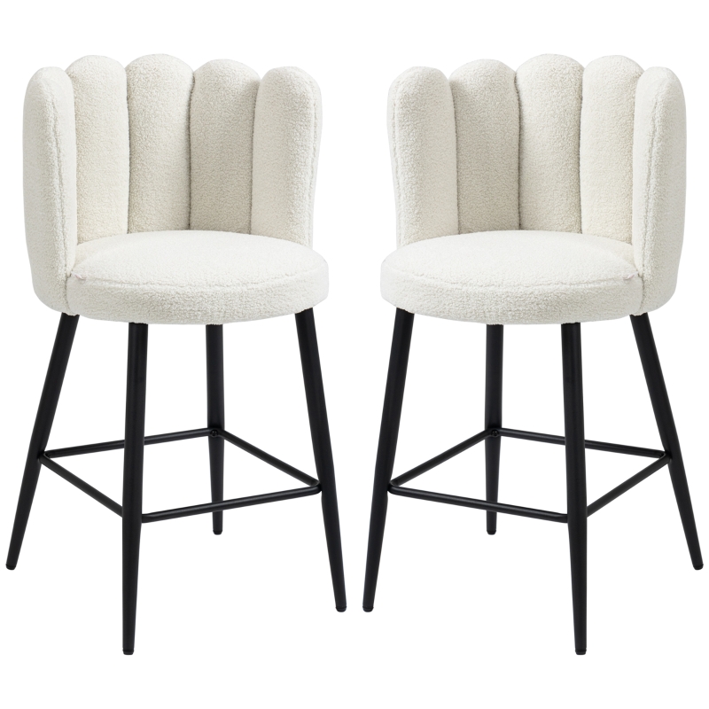 HOMCOM Lot de 2 tabourets de bar en bois et synthétique modernes