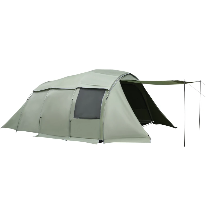 Outsunny Tienda de Campaña para 4-5 Personas Impermeable PU2000 mm Protección UV30+ con Bolsa de Transporte 610x385x220 cm Verde