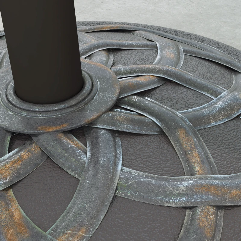 Outsunny Sonnenschirmständer mit Rädern, robustes Metall, Betonfüllung, 52 x 38 cm, Bronzefarben