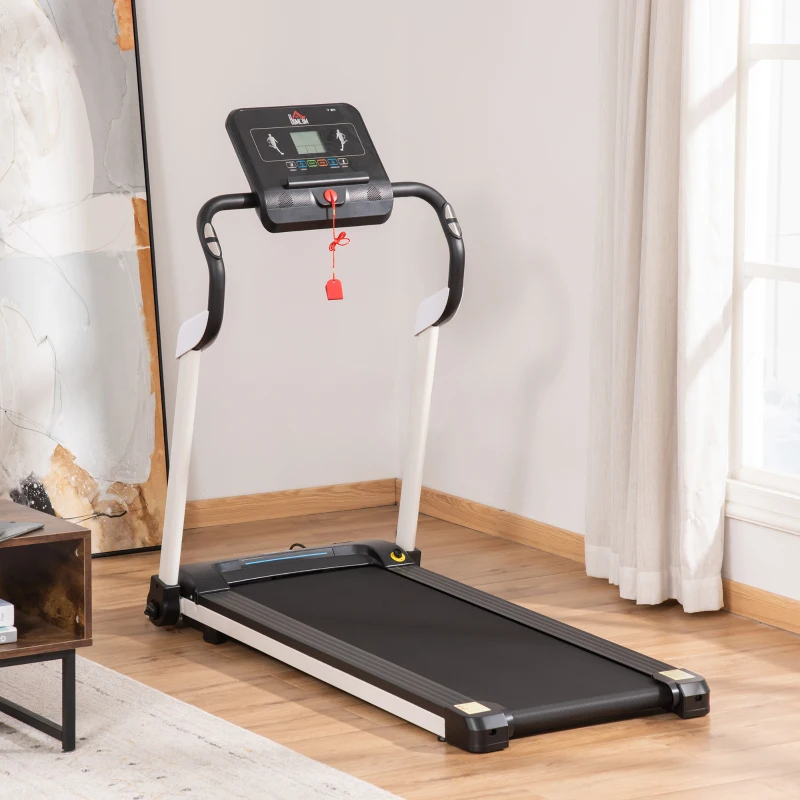 HOMCOM Tapis de course électrique pliable 1-12 km/h 400 W tapis roulant écran LED support de téléphone bande extra-large antidérapant acier PP ABS 147 x 74 x 125 cm noir