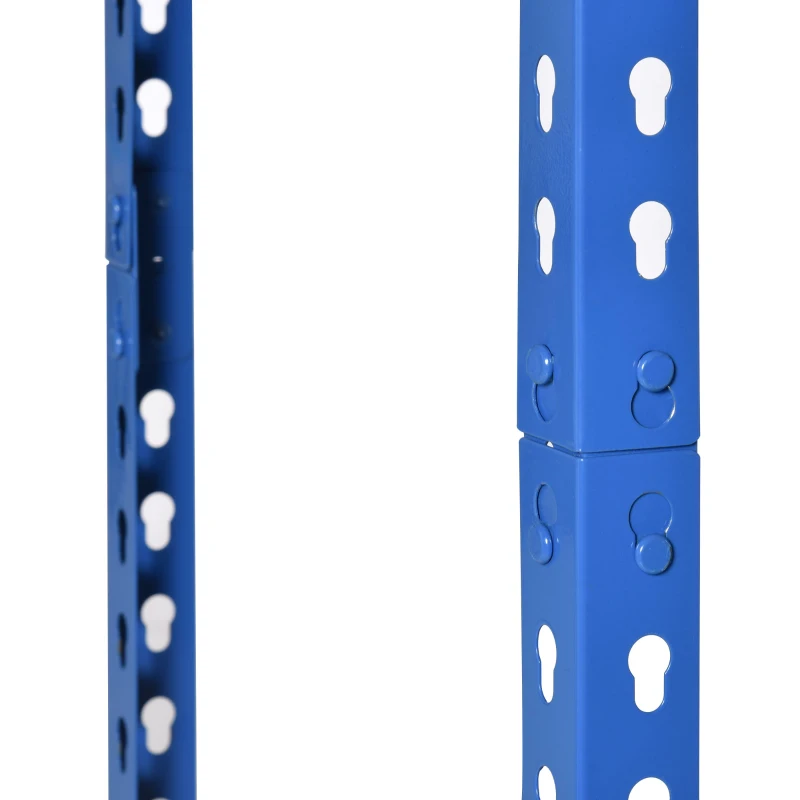 HOMCOM Estantería Metálica de Almacenaje 80x40x182 cm con 5 Niveles Ajustables en Altura Carga Máxima por Estante 300 kg para Almacén Garaje Taller Azul y Naranja