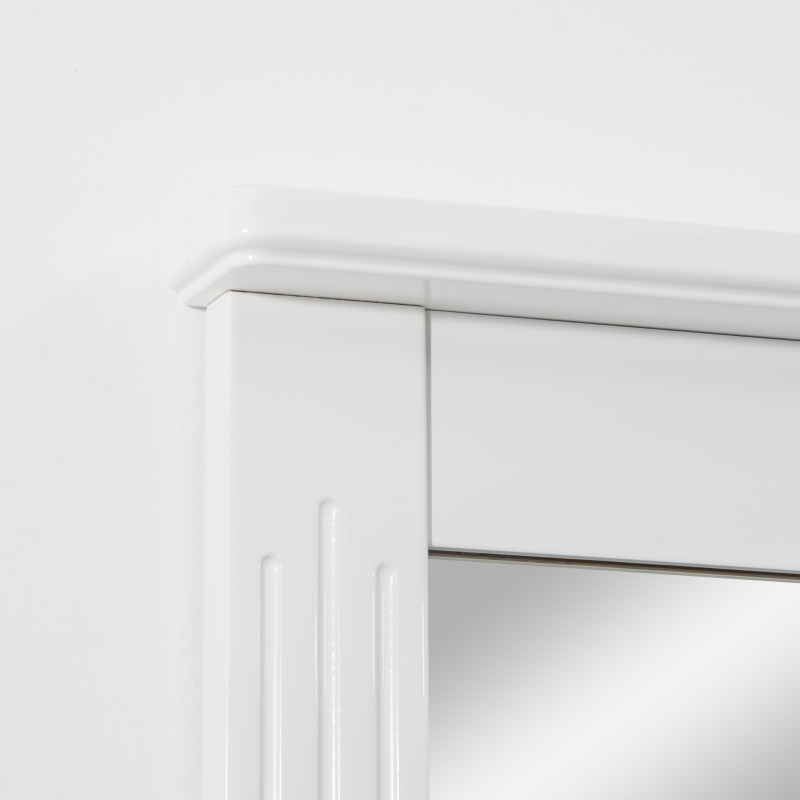 kleankin Wandspiegel mit 1 Regal Modernes Design platzsparend MDF Glas Weiß