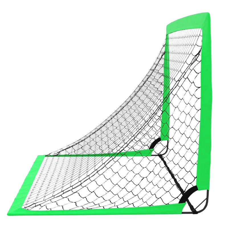 SPORTNOW Juego de 2 Porterías de Fútbol para Niños Porterías de Fútbol Plegables con Luz LED 120x90x90 cm Verde