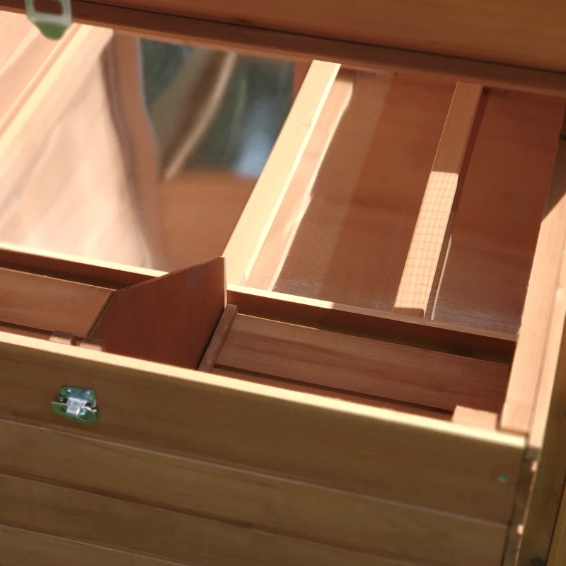 PawHut Pollaio da Giardino Gabbie per Galline da Esterno con Zona di Corsa e Nido in Legno 190×81×103cm