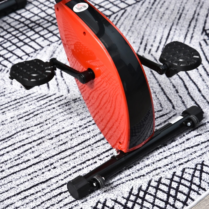 HOMCOM Vélo d'appartement body trainer 2 en 1 pliable écran LCD 8 niv. de résistance acier ABS PVC rouge noir