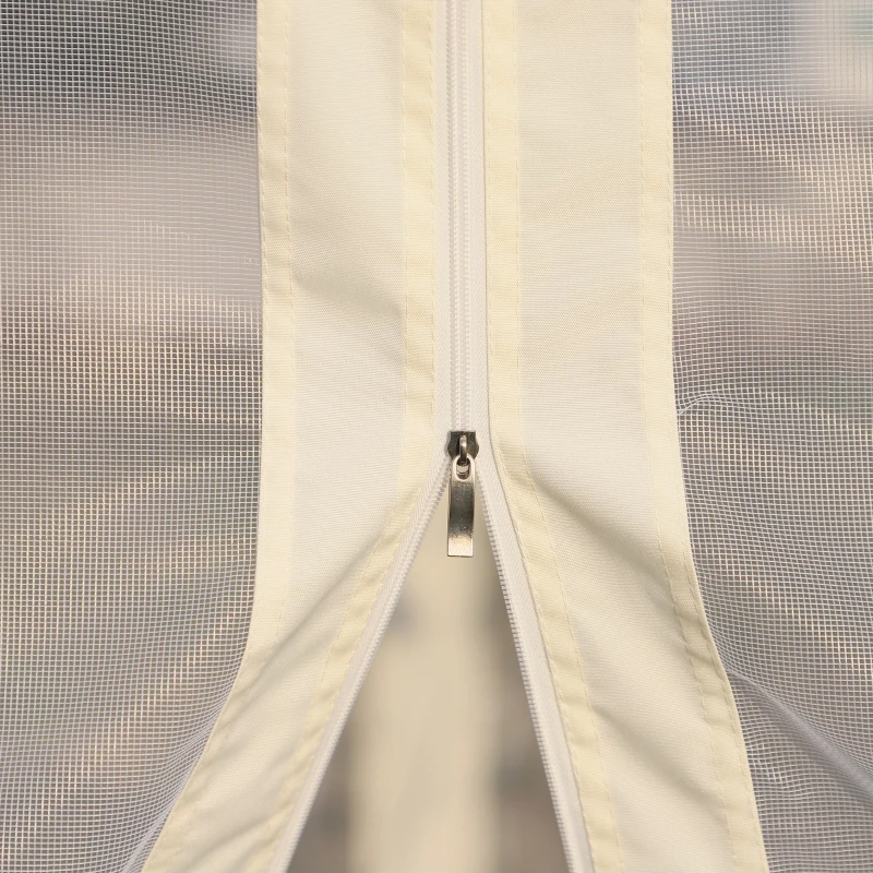 Outsunny Gazebo da Giardino 3x3m con Zanzariera, Telaio in Acciaio e Doppio Tettuccio, Bianco