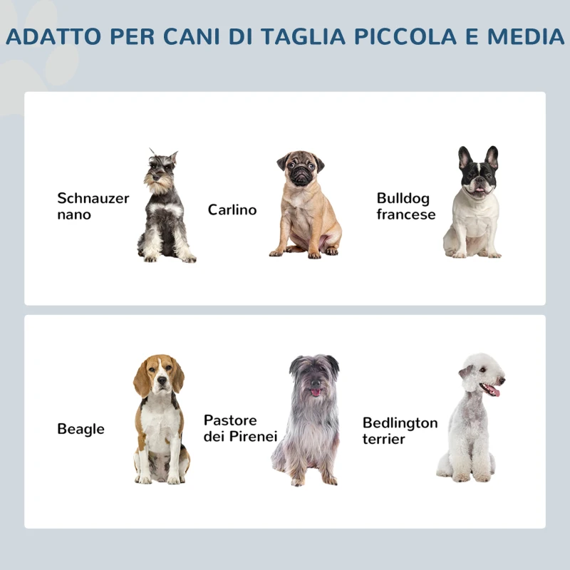 PawHut Ciotole Rialzate per Cani Piccoli e Taglia Media, Supporto in MDF con 2 Ciotole in Acciaio, Bianco